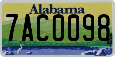 AL license plate 7AC0098