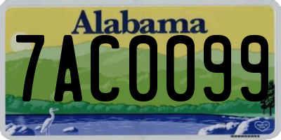 AL license plate 7AC0099