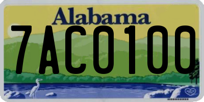 AL license plate 7AC0100