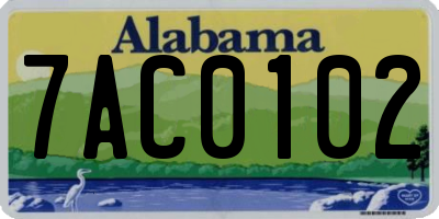 AL license plate 7AC0102