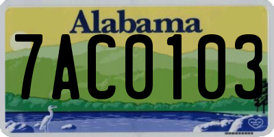 AL license plate 7AC0103