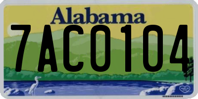 AL license plate 7AC0104