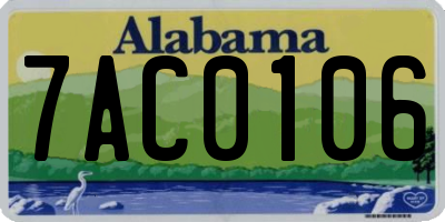 AL license plate 7AC0106