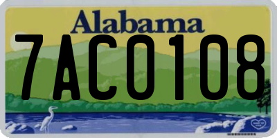 AL license plate 7AC0108