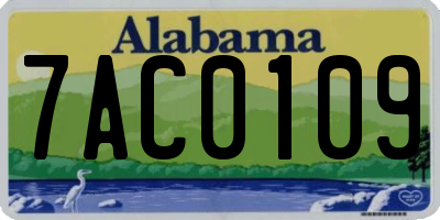 AL license plate 7AC0109