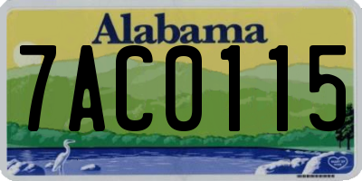 AL license plate 7AC0115