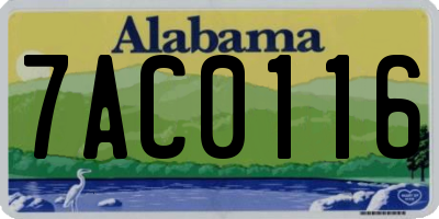 AL license plate 7AC0116