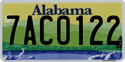 AL license plate 7AC0122