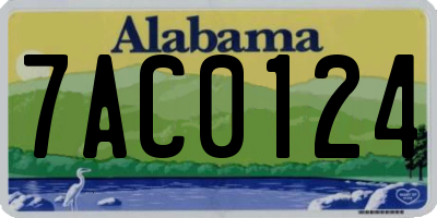 AL license plate 7AC0124
