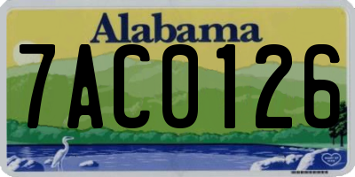 AL license plate 7AC0126