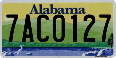 AL license plate 7AC0127