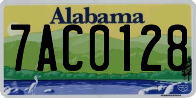 AL license plate 7AC0128