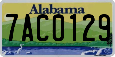 AL license plate 7AC0129