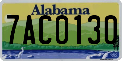 AL license plate 7AC0130