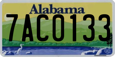 AL license plate 7AC0133