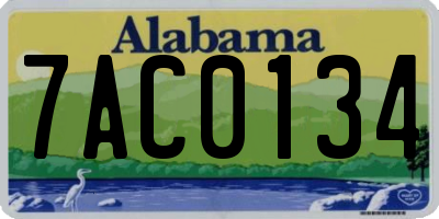 AL license plate 7AC0134