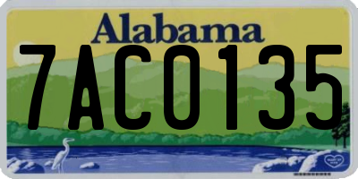 AL license plate 7AC0135