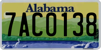 AL license plate 7AC0138