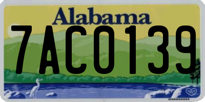 AL license plate 7AC0139