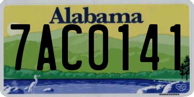 AL license plate 7AC0141