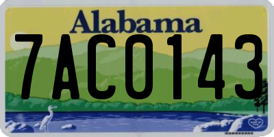AL license plate 7AC0143