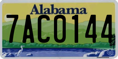 AL license plate 7AC0144
