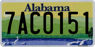 AL license plate 7AC0151