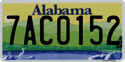 AL license plate 7AC0152