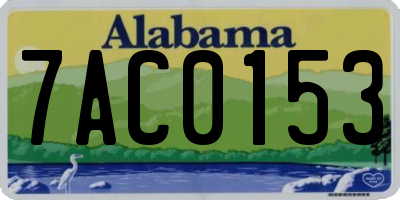 AL license plate 7AC0153