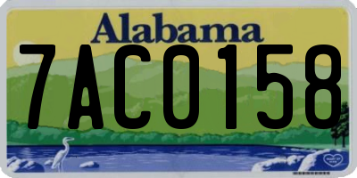 AL license plate 7AC0158