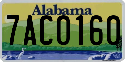 AL license plate 7AC0160