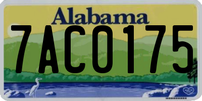 AL license plate 7AC0175