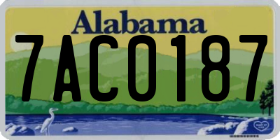 AL license plate 7AC0187
