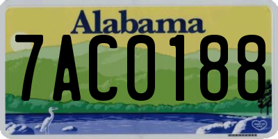 AL license plate 7AC0188