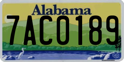 AL license plate 7AC0189