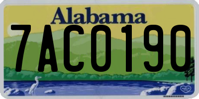 AL license plate 7AC0190