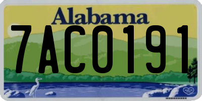 AL license plate 7AC0191