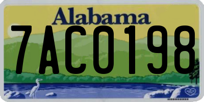 AL license plate 7AC0198