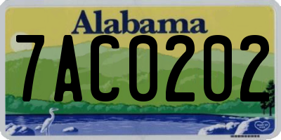 AL license plate 7AC0202