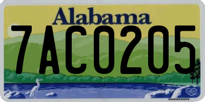 AL license plate 7AC0205