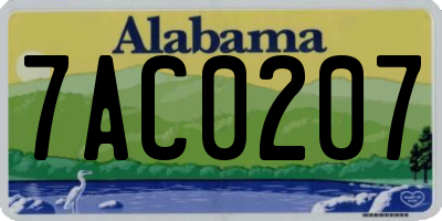 AL license plate 7AC0207