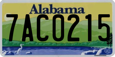 AL license plate 7AC0215