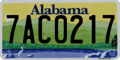 AL license plate 7AC0217