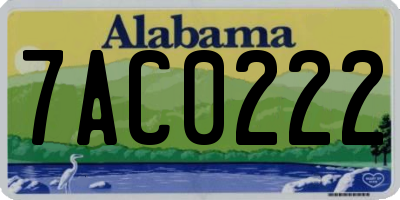 AL license plate 7AC0222