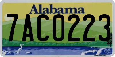 AL license plate 7AC0223