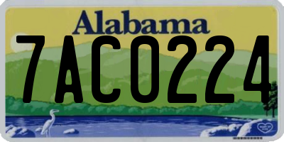 AL license plate 7AC0224