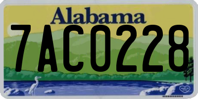 AL license plate 7AC0228