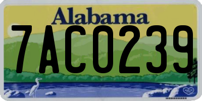 AL license plate 7AC0239