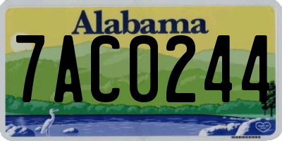 AL license plate 7AC0244