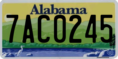 AL license plate 7AC0245